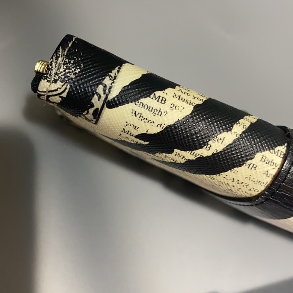 Y2K L.A.M.B. Zebra Black and White LEATHER Stripe Long Wallet LARGE - Picture 16 of 16